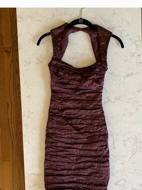 NWT Ruched Plum Halter-Style Women's 👗 Dress 2